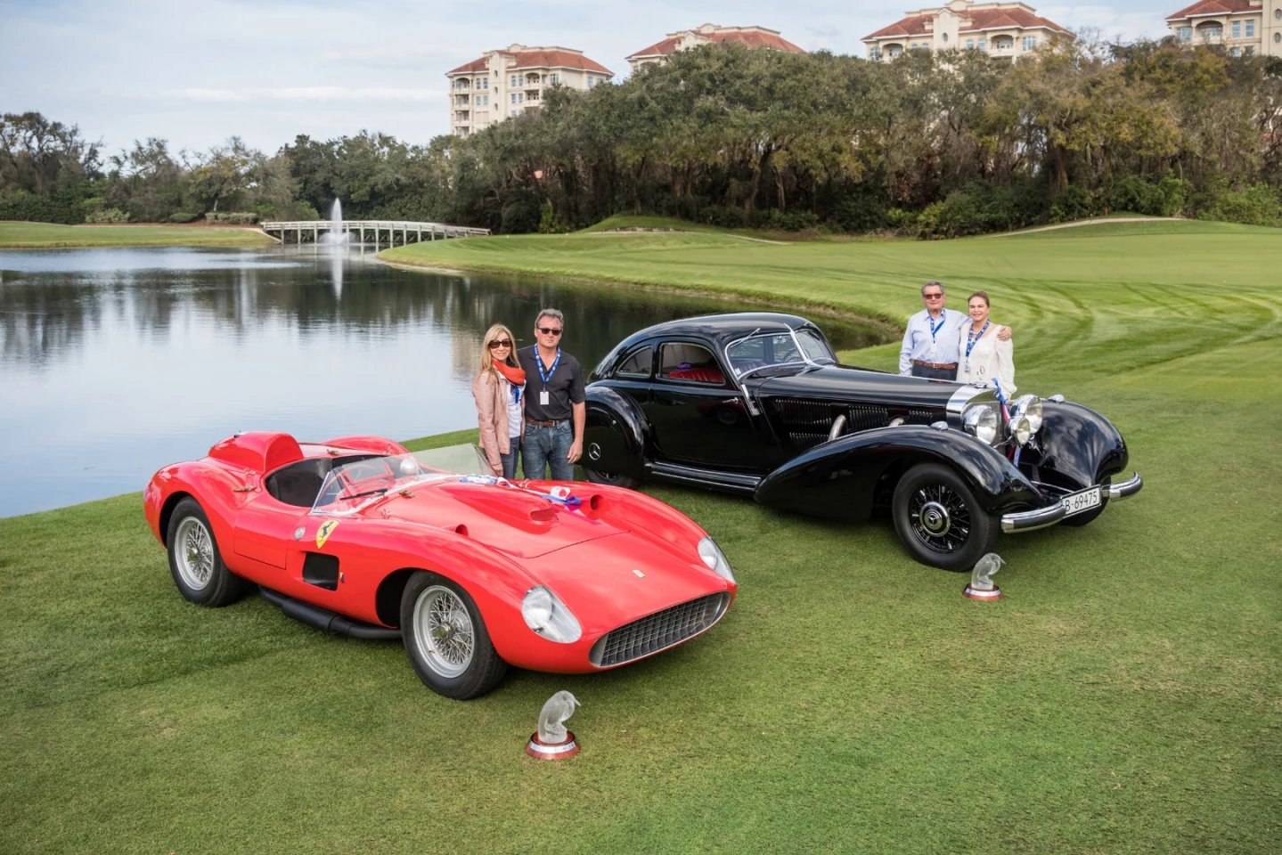 The 1957 Ferrari 335 S and 1938 Mercedes-Benz 540K Autobahn-Kurier that took out this year’s Best in Show awards at the 24th annual Amelia Island Concours d’Elegance