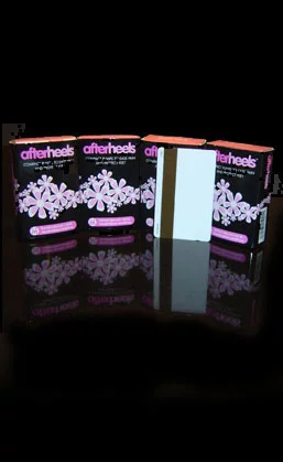 Afterheels are small enough to fit in a clutch bag