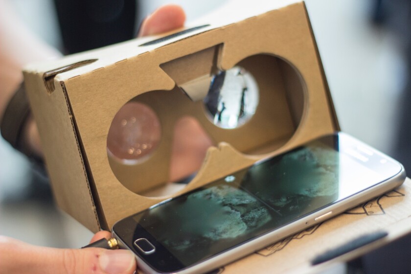 The new Google Cardboard headset, this one with a Samsung Galaxy S6 inside