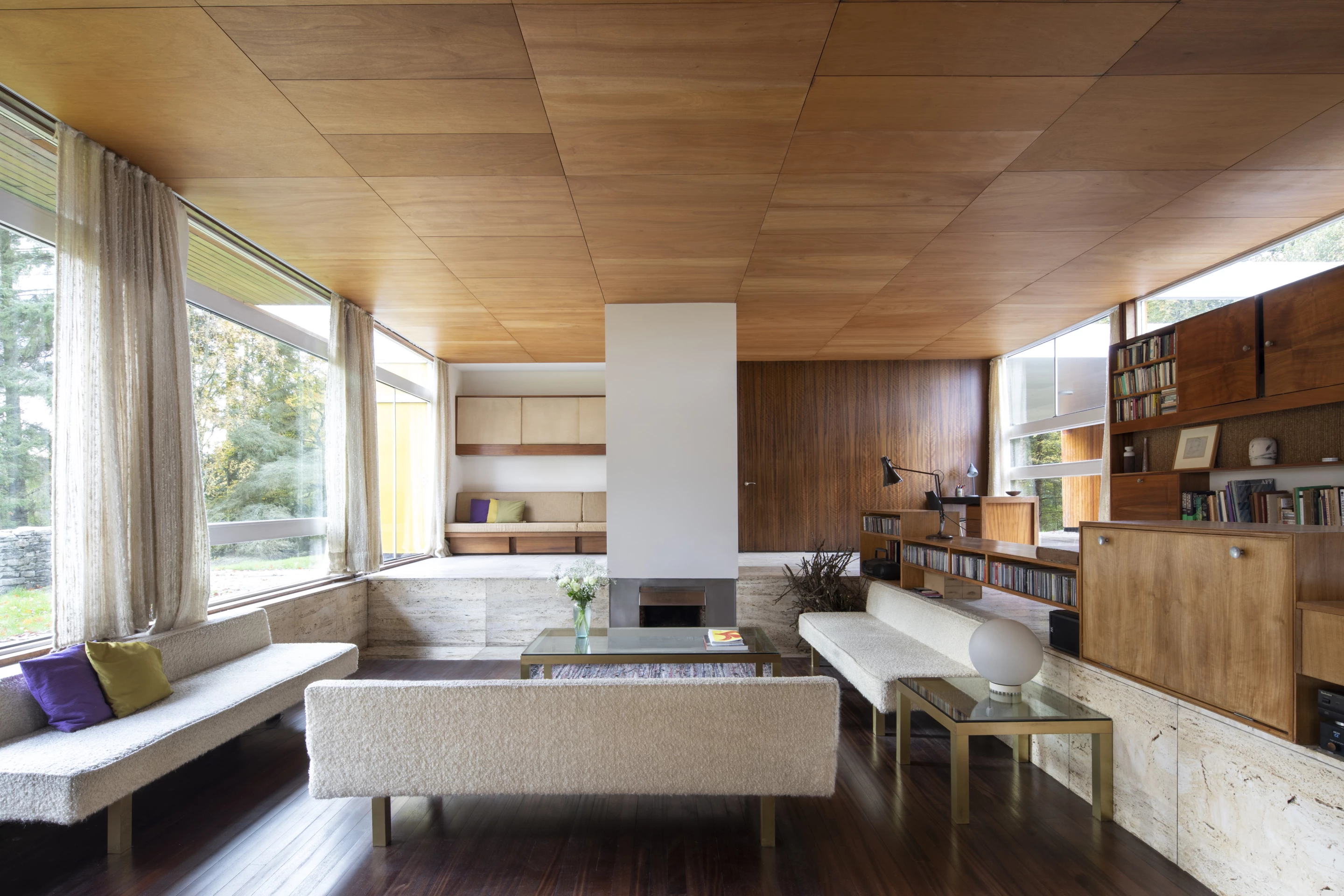 High Sunderland was designed by Loader Monteith and is located in Scotland. It involved the renovation and restoration of an architecturally important Modernist home that was originally created by Peter Womersley back in 1958