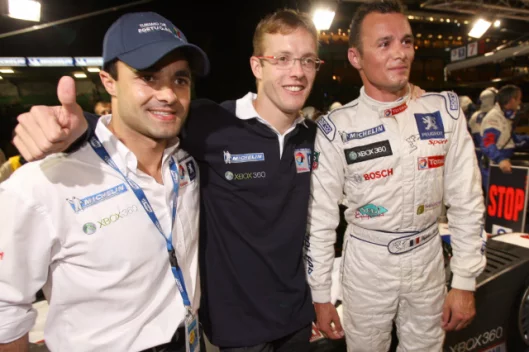 Sarrazin celebrates his pole position