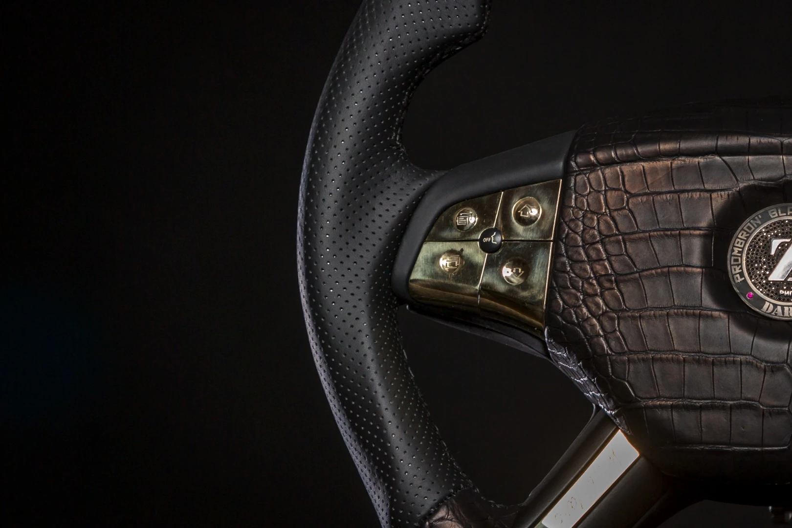 Alligator is matched with 14K gold buttons