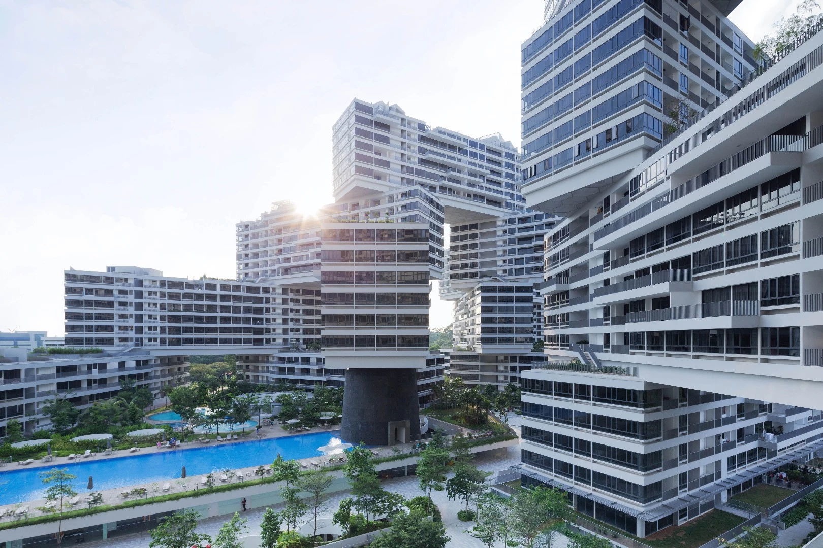 The Interlace comprises 31 six-story apartment blocks