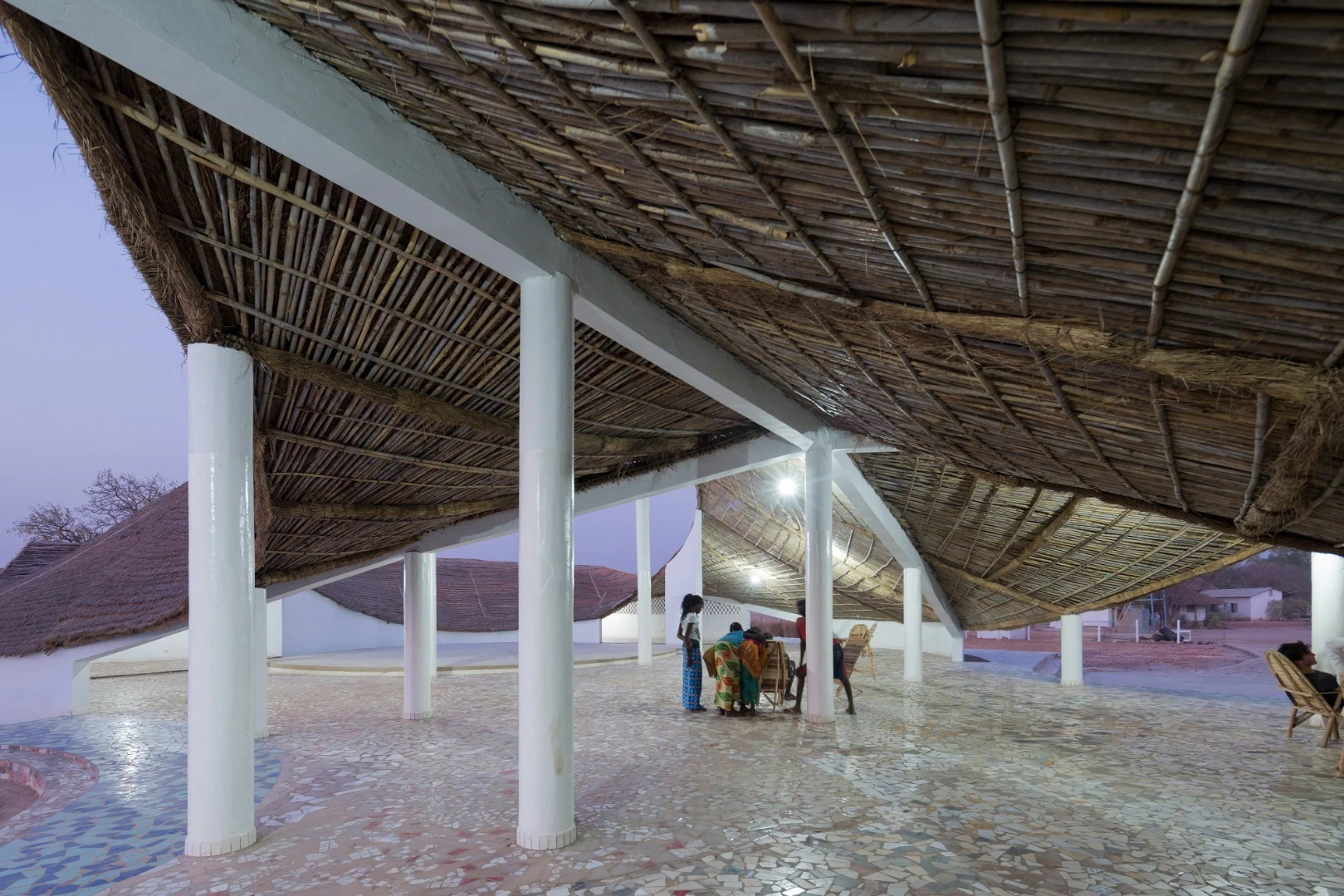 The roof of Thread: Artists’ Residence and Cultural Center extends over outdoor areas too, allowing various uses