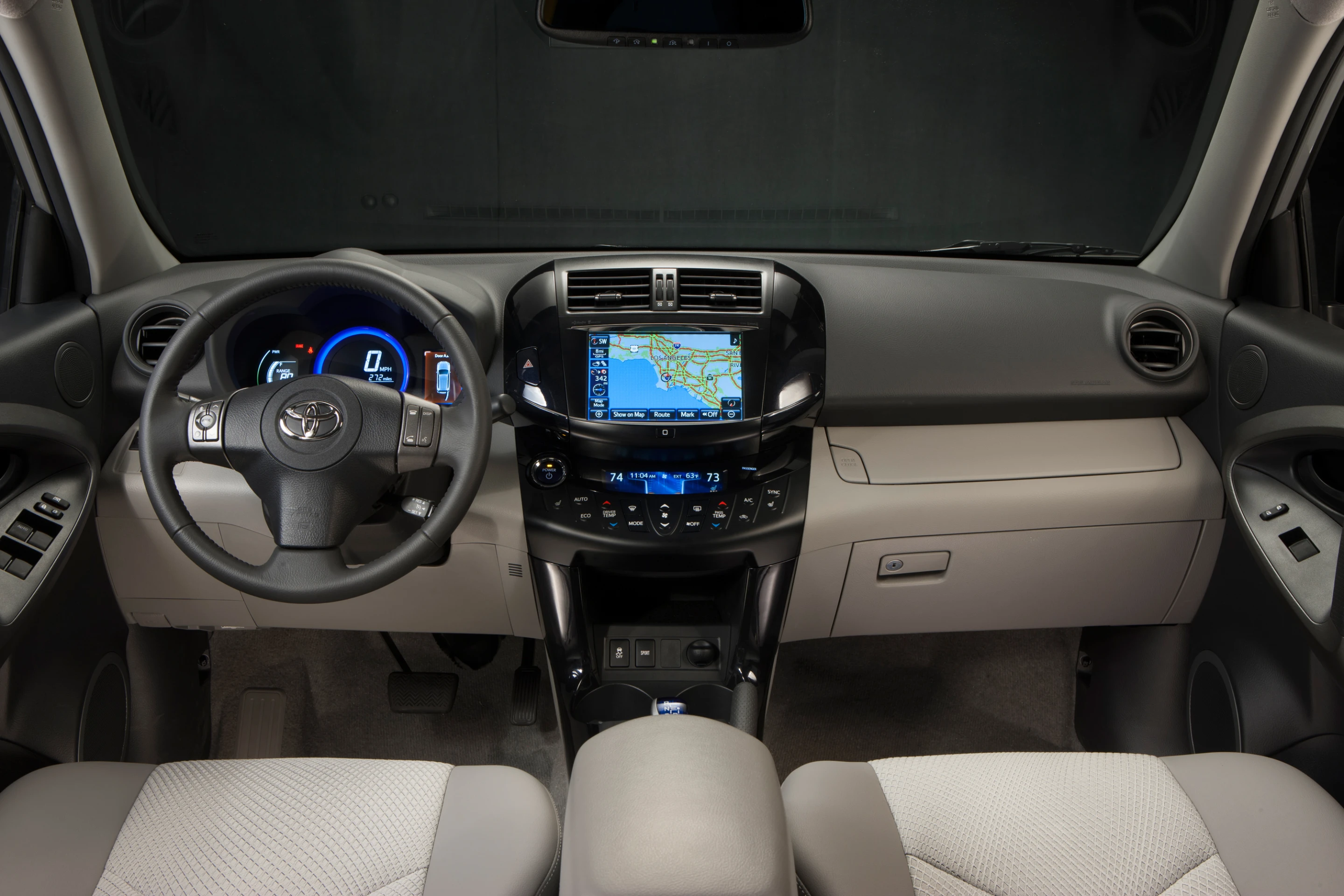 The RAV4 EV comes with an eight-inch touchscreen-equipped infotainment system and Entune