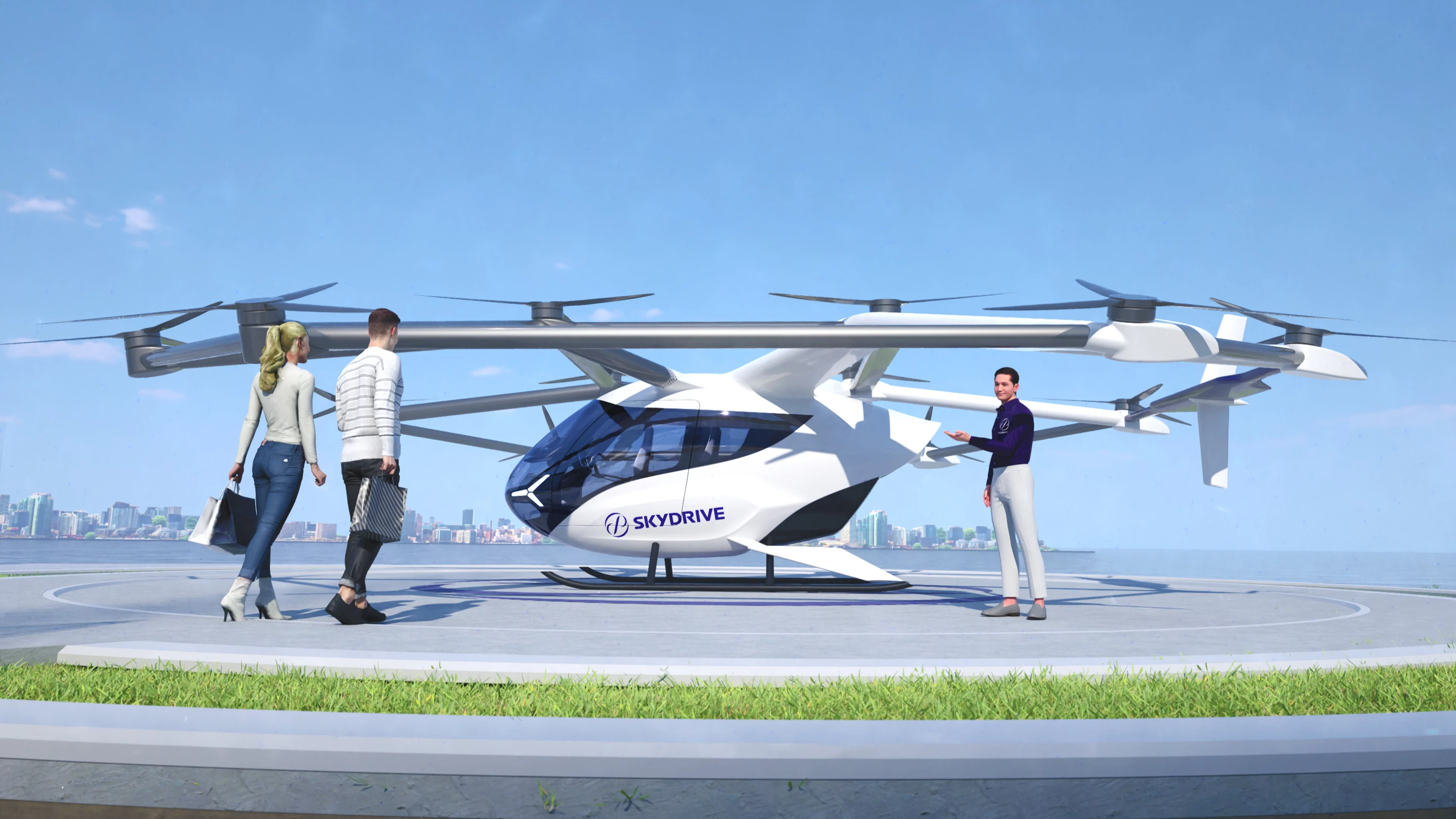 The revised SkyDrive eVTOL can carry two passengers and one pilot