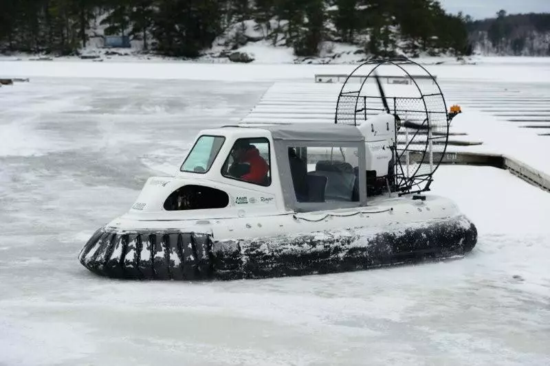 The AirRider hovercraft in snow conditions