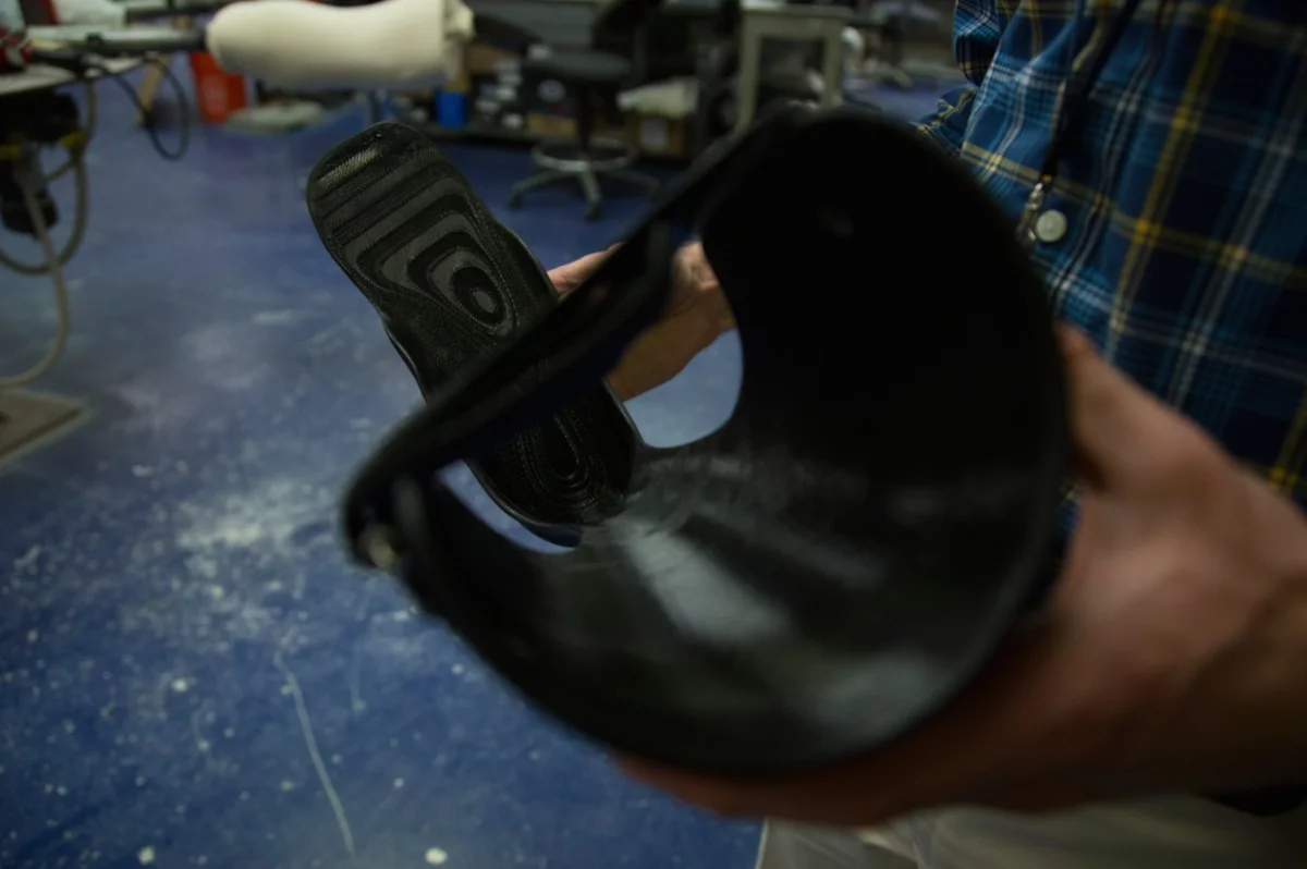A 3D printed ankle brace, designed to help stroke victims regain their ability to walk
