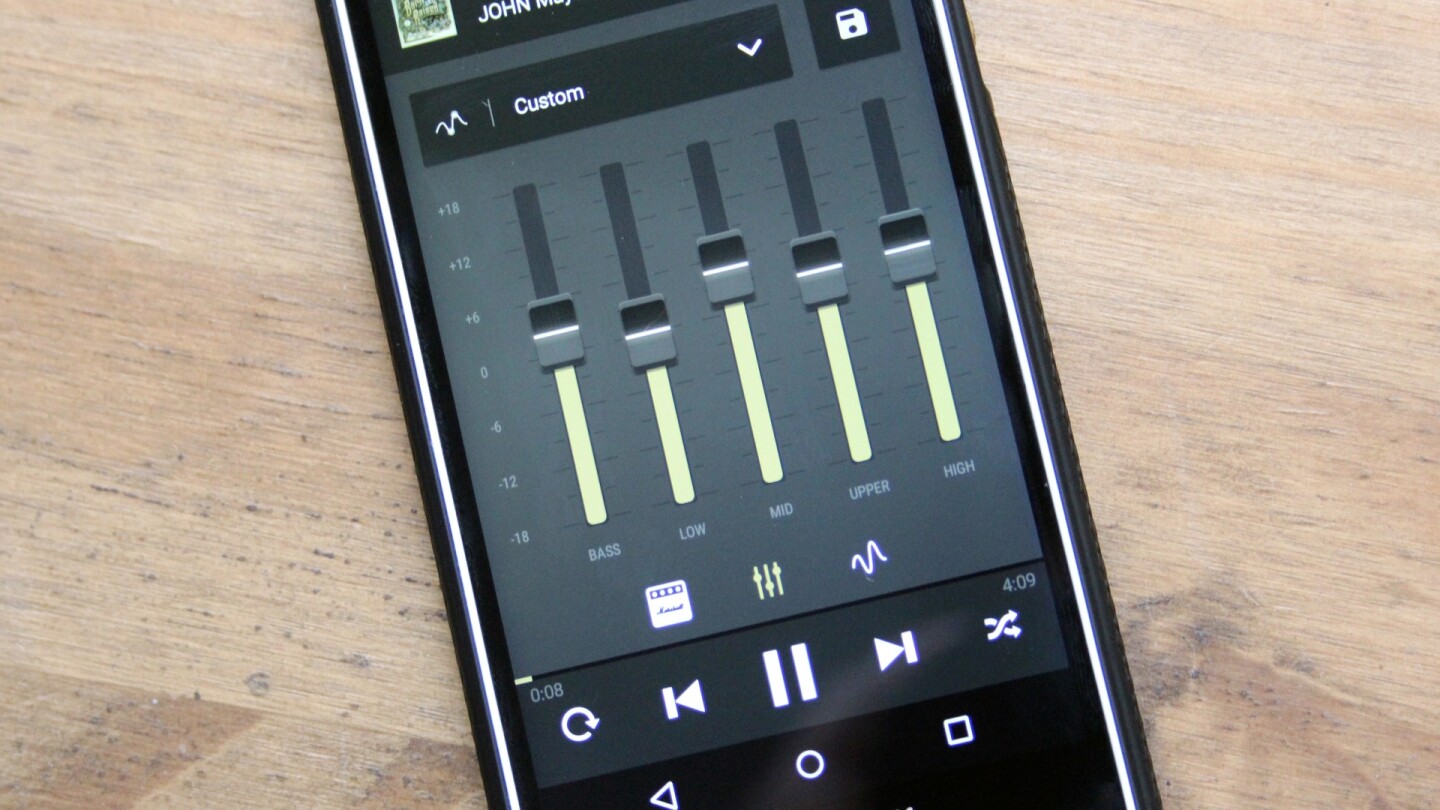 The London includes a global equalizer, which can be accessed by clicking the button at the top of the device