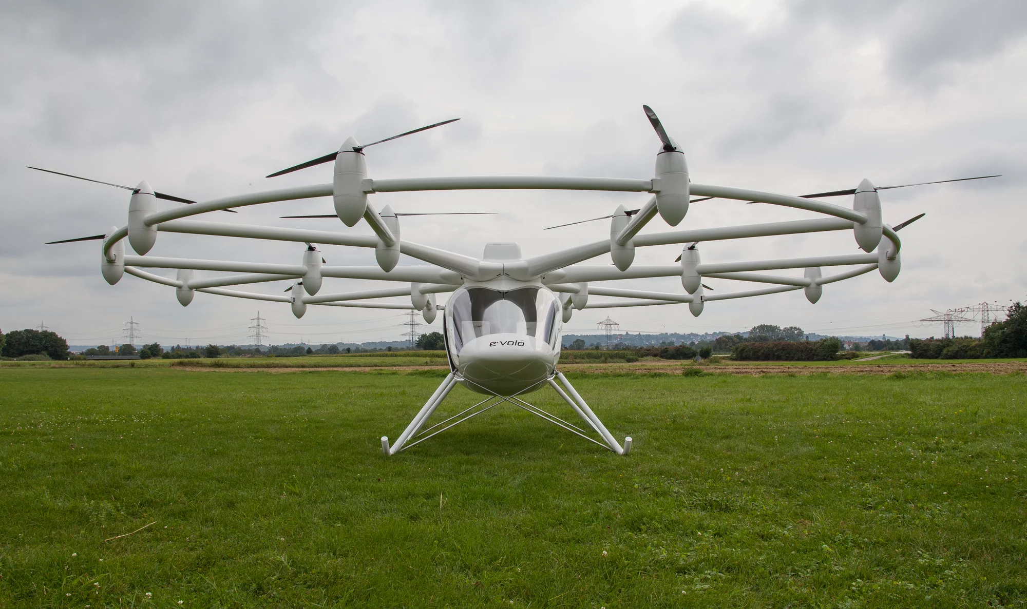 The VC200 Volocopter is an electric copter with 18 rotors and numerous safety systems