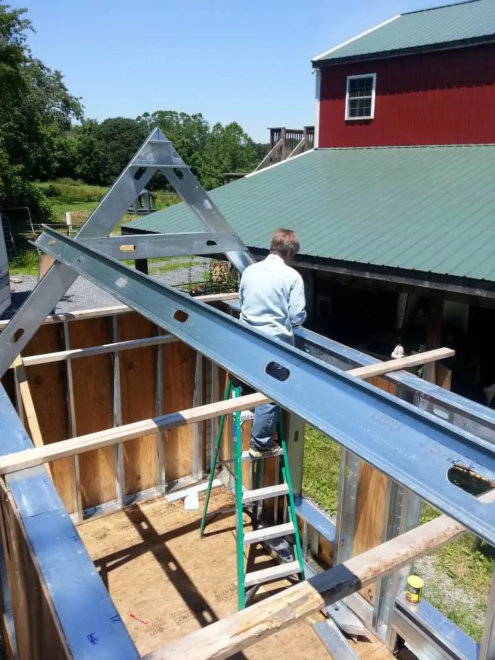 The Tiny Chapel features a steel frame, clad in wood (Photo: Tiny Chapel Weddings)