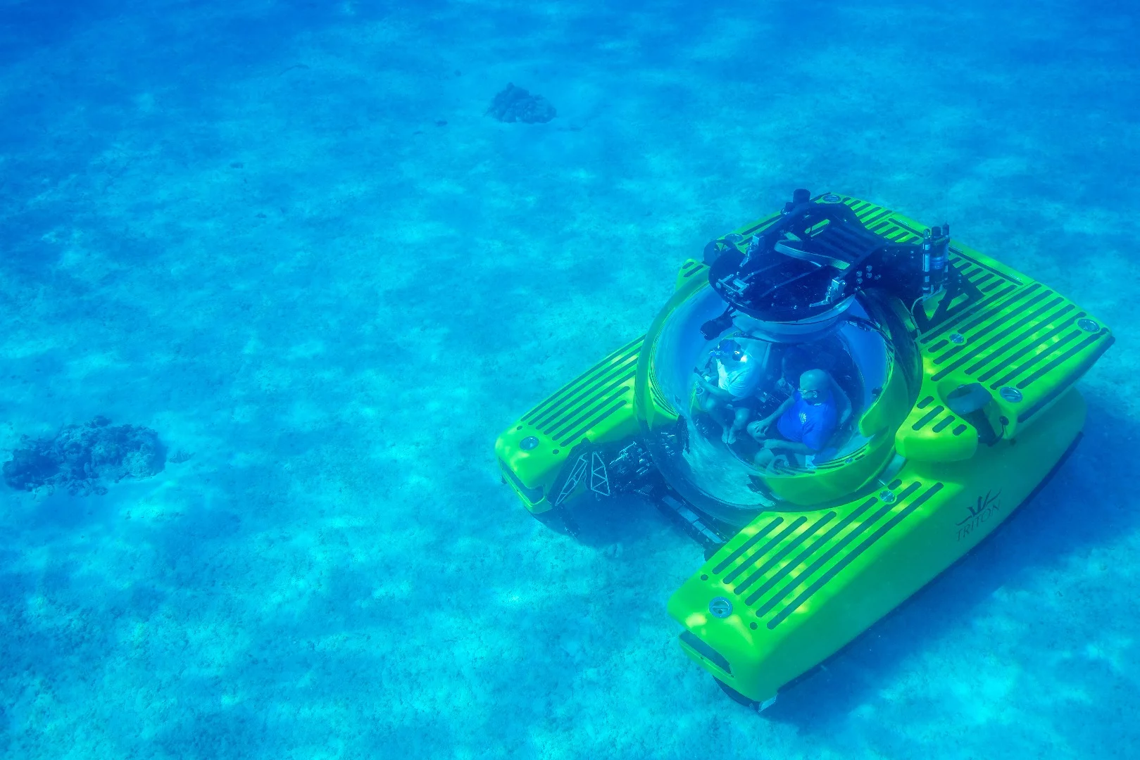 Another three-person submersible from Triton, the 3300/3 MKII is designed to drop 3,300 feet (1,000 m)