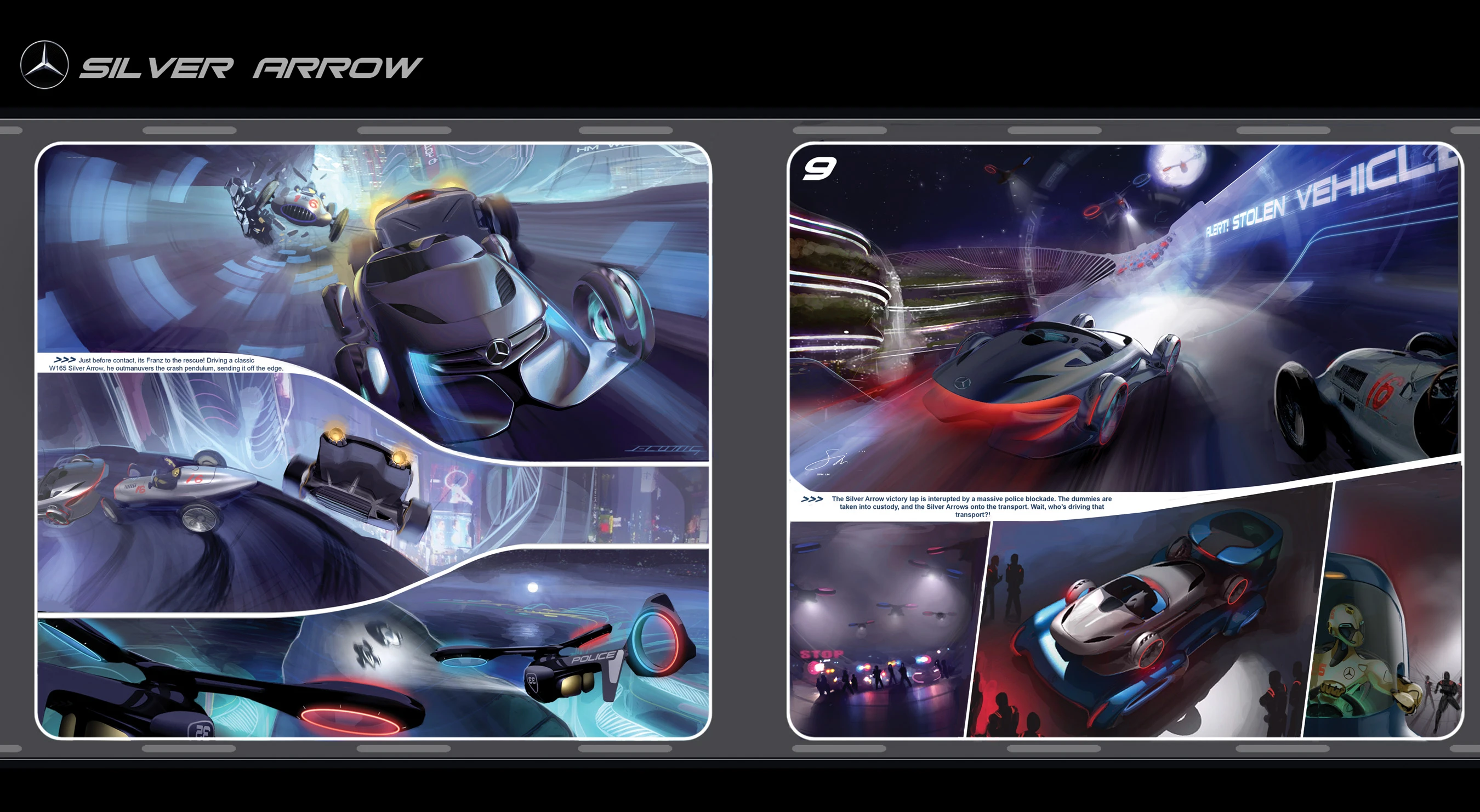 Silver Lightning storyboard (Image: Mercedes-Benz Research & Development North America)