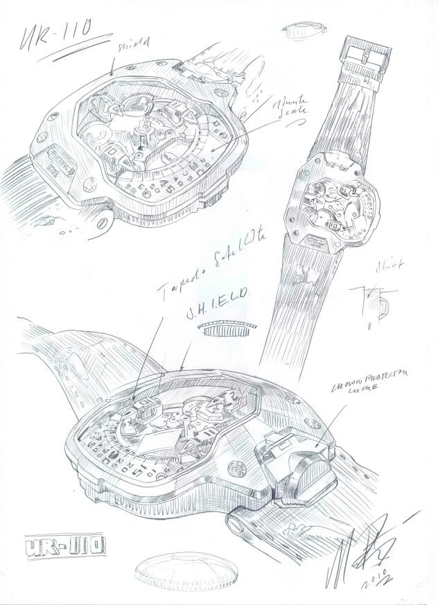 The Urwerks UR-110 design sketches