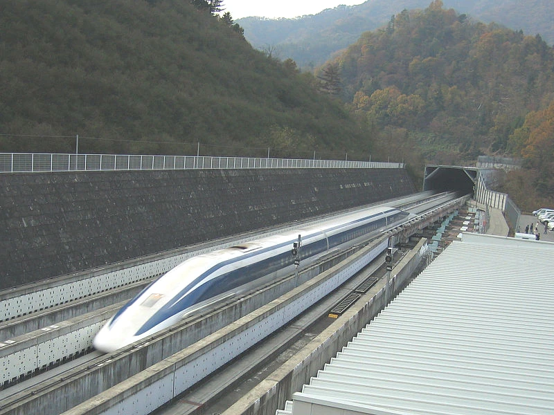 One of several operational passenger maglev trains in Japan