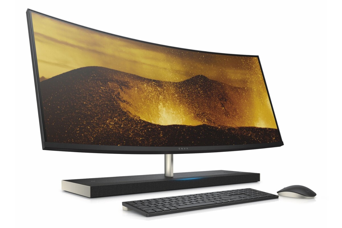 HP's Envy curved 34-inch All-in-One desktop computer with integrated Alexa will be available later in the year for an as-yet-undisclosed price