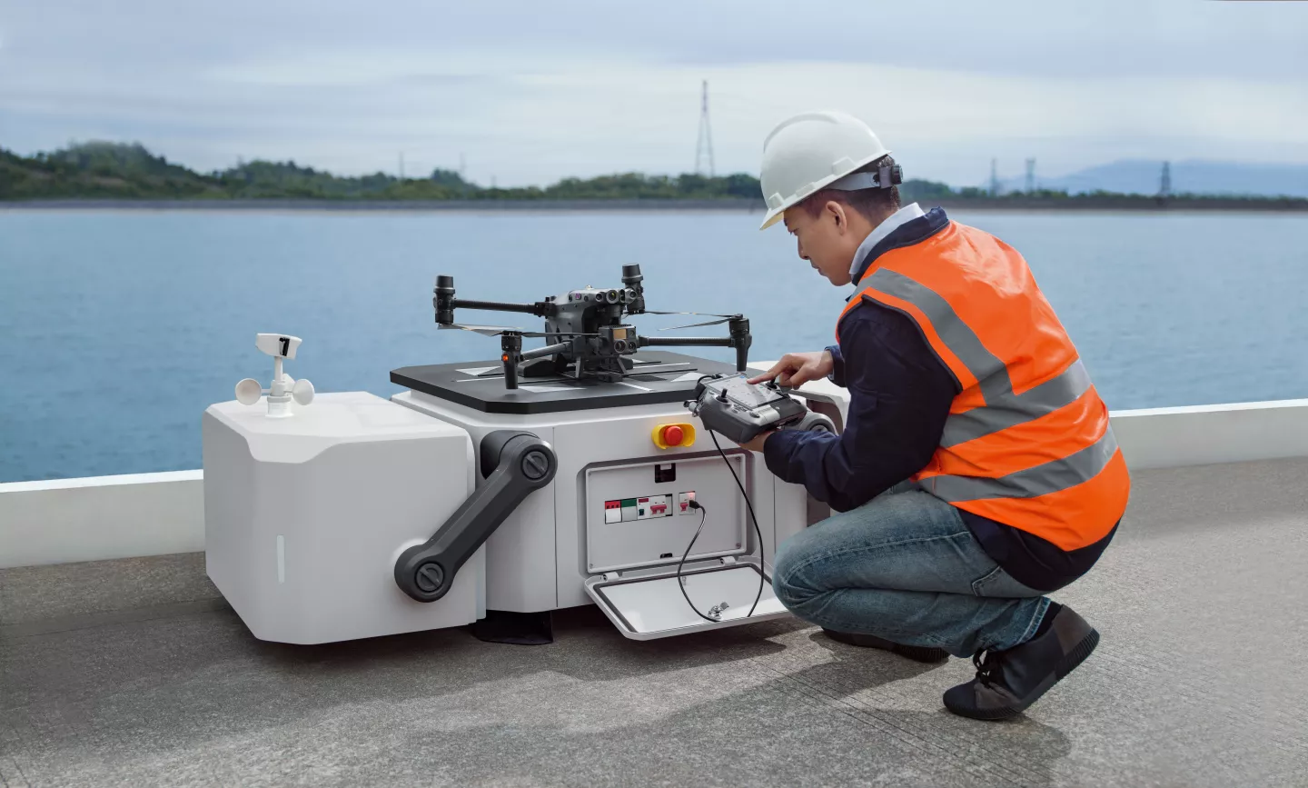 The DJI Matrice 30 drone can be had with an autonomous takeoff, landing and charging station