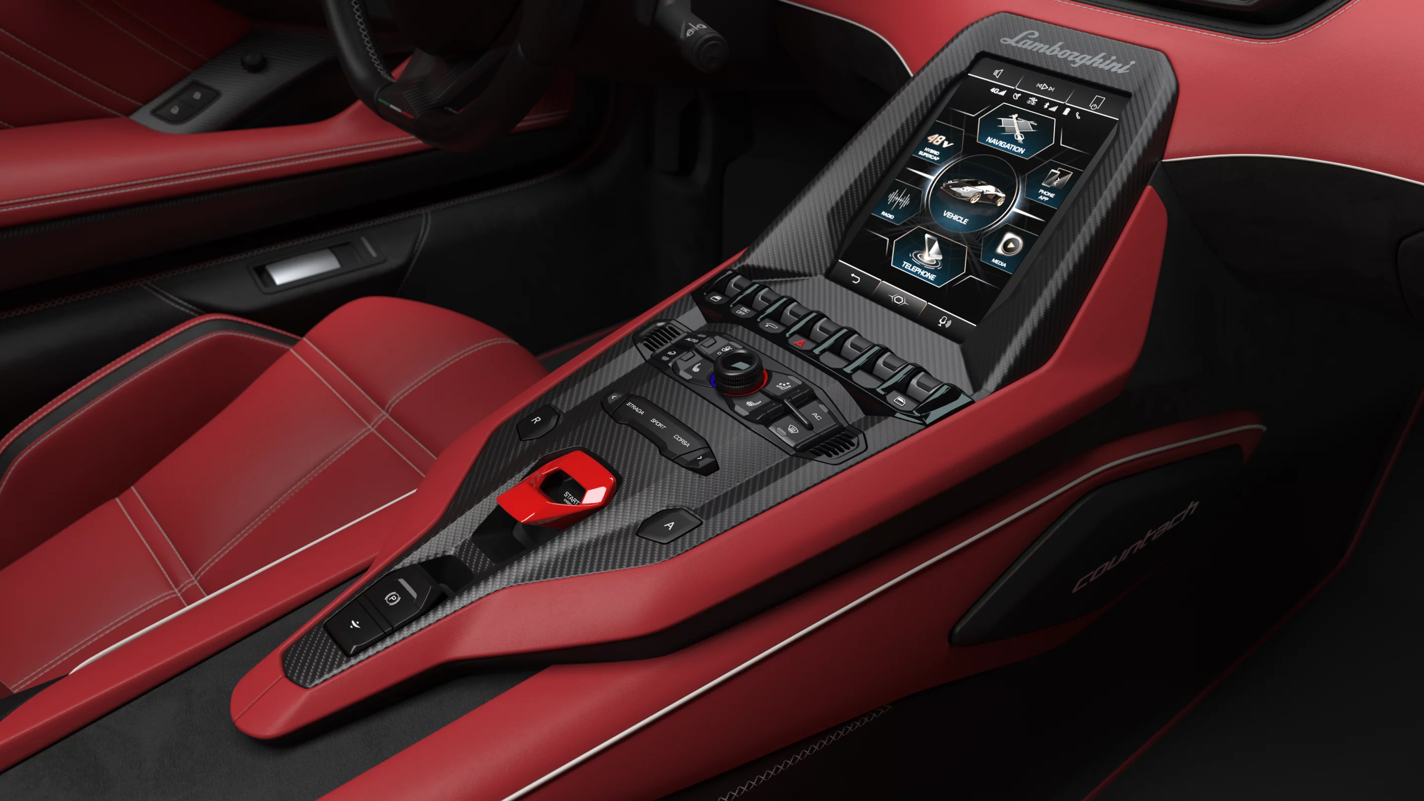 The large, imposing center console is reminiscent of the original, while the 8.4-in touchscreen adds modern tech