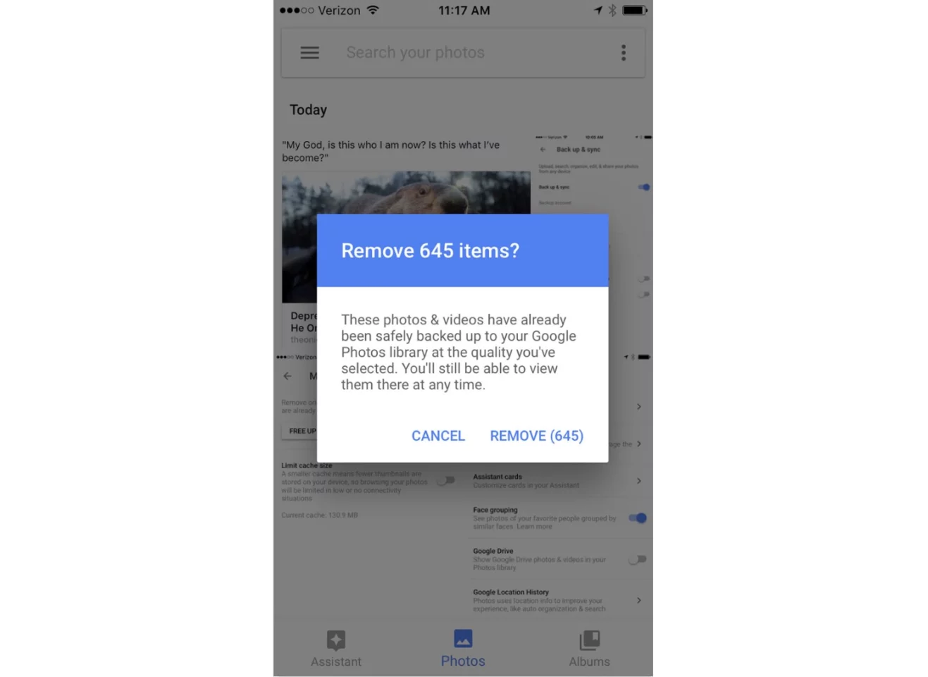Making space with Google Photos' built-in tools