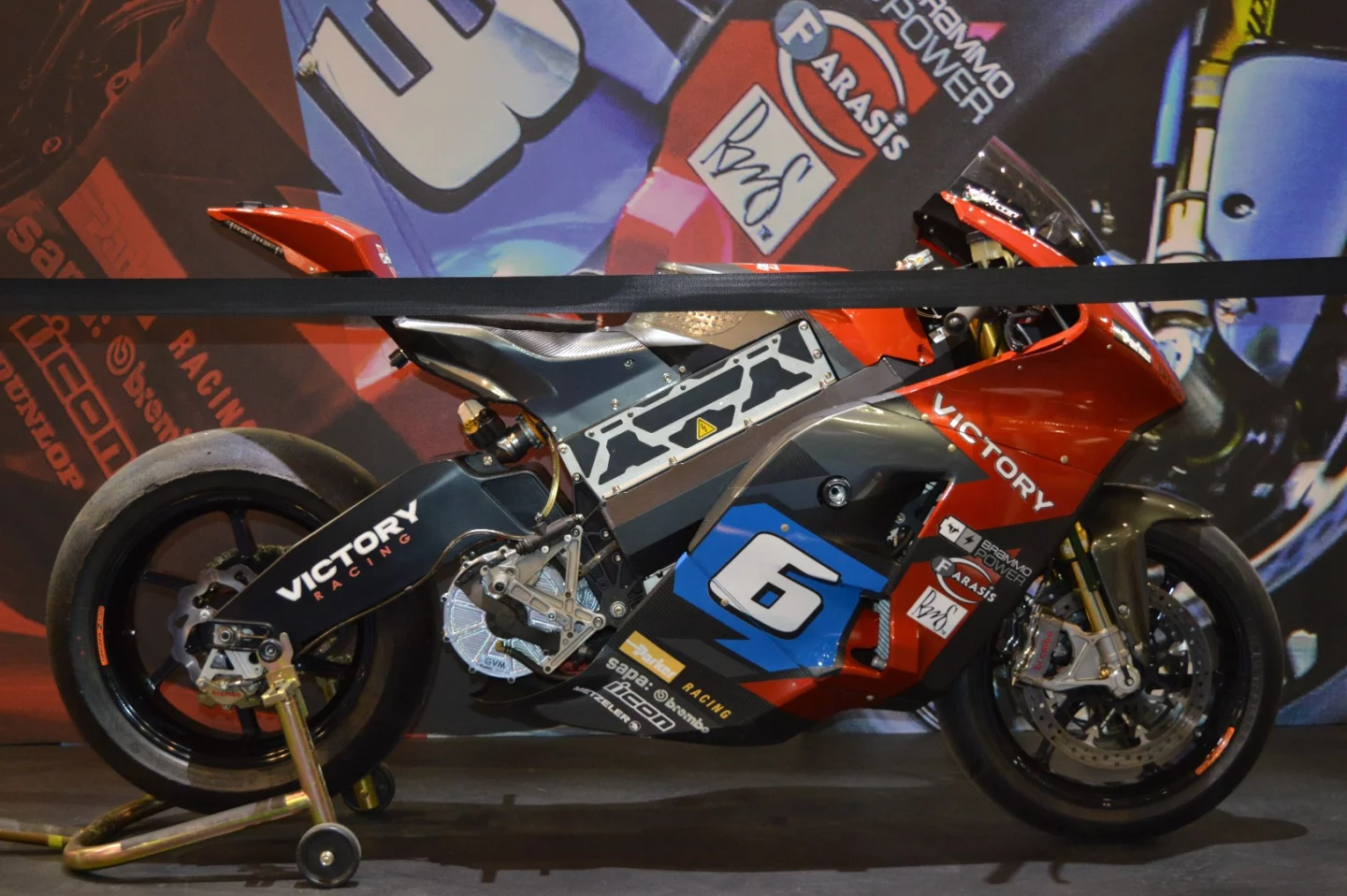 The electric superbike that Victory raced at the Isle of Man was stolen, crashed, recovered and rebuilt before arriving at Milan, Italy for EICMA