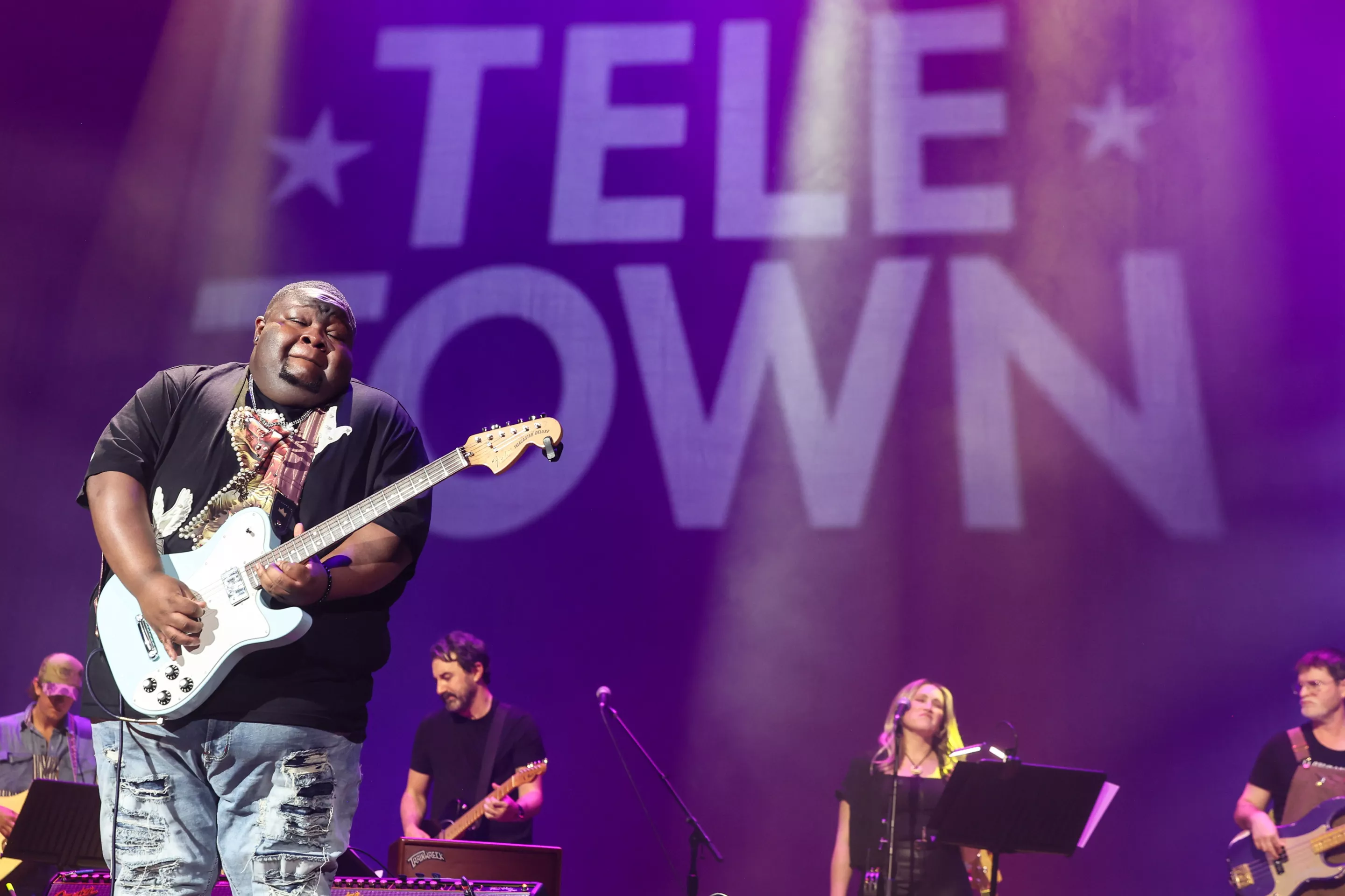 Christone "Kingfish" Ingram treats the Nashville crowd to power blues courtesy of his twin-bucker Tele