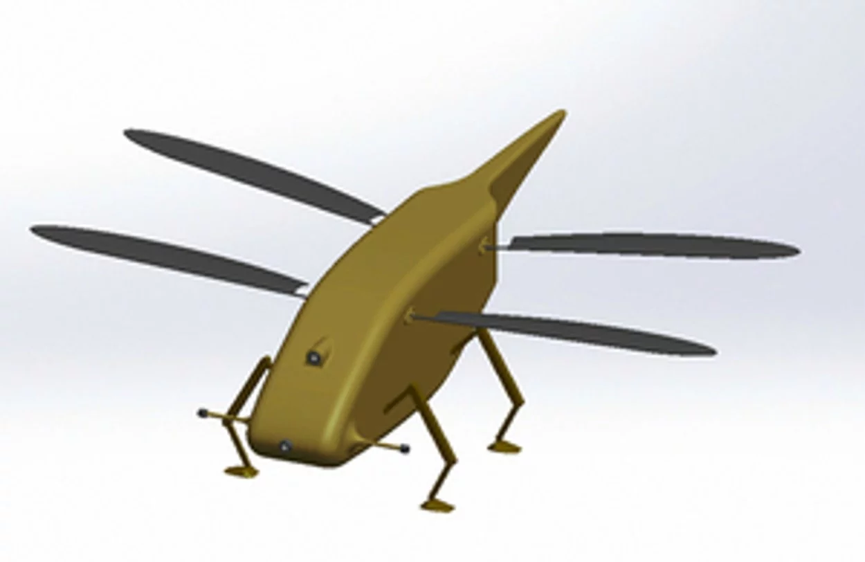 Tiny Unmanned Aerial System with flapping wings inspired by the biology of a dragonfly