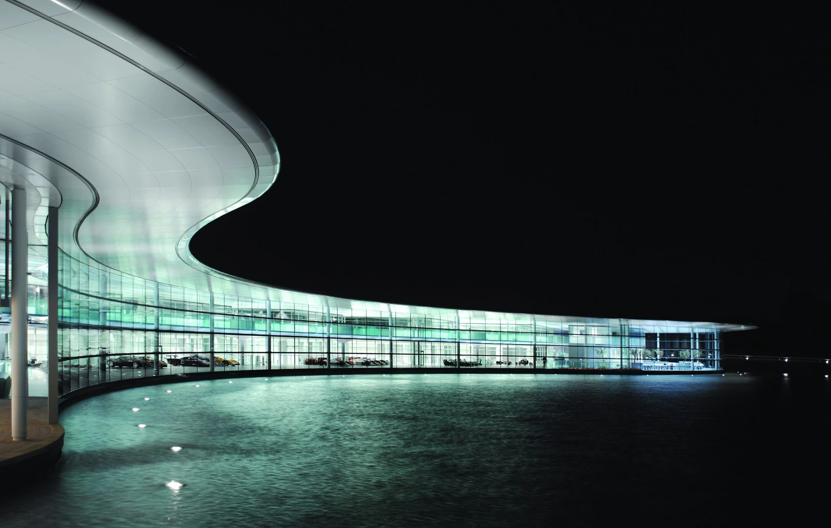 The glass fronted building makes a strong first impression