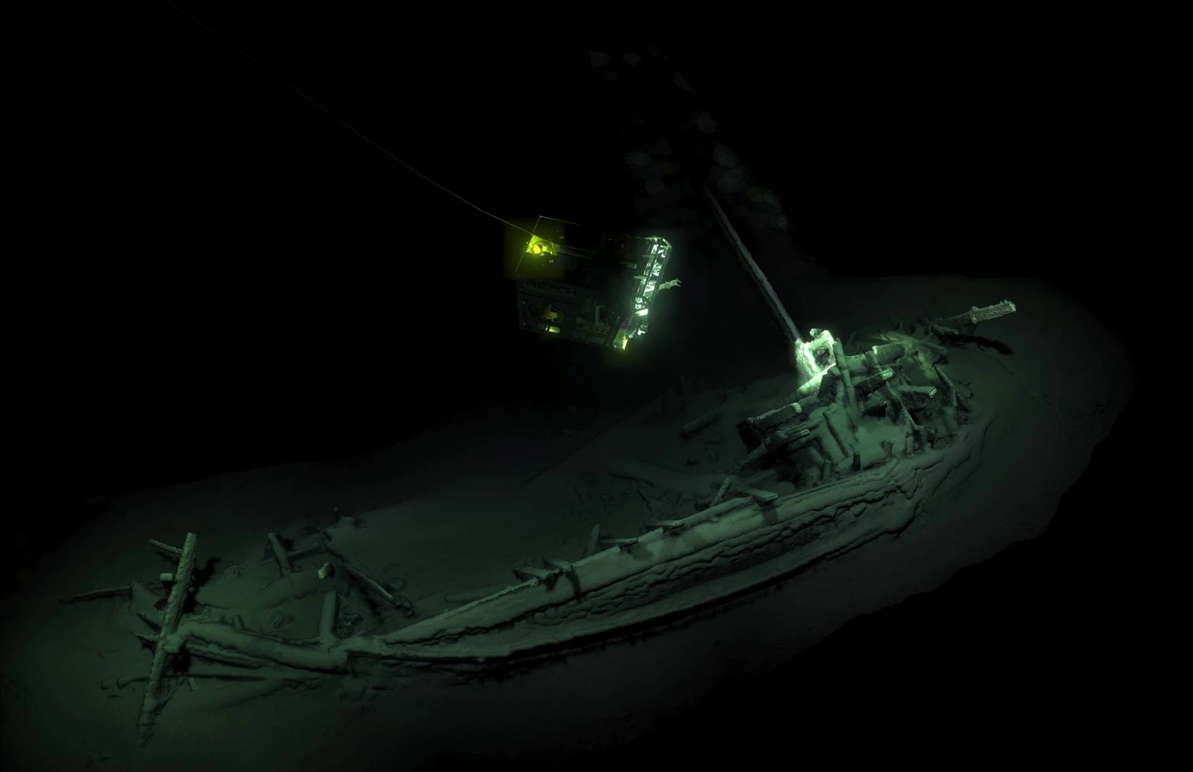The shipwreck is located at a depth of over 2 km (1.2 miles)