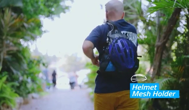The mesh helmet holder