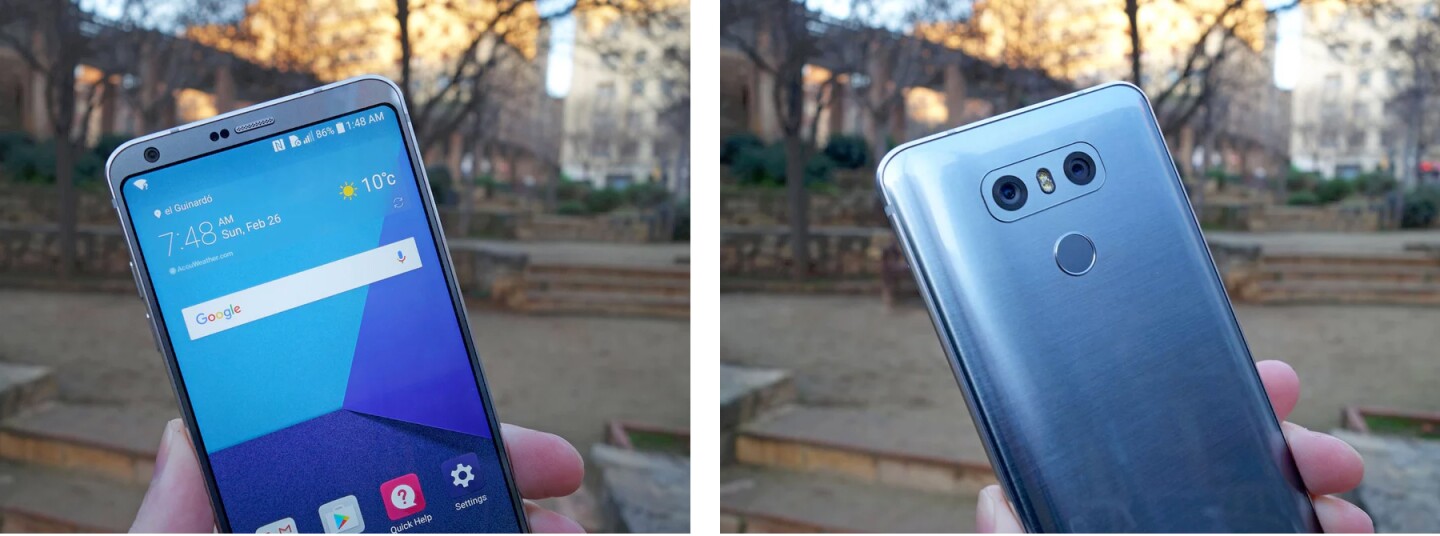 Front and back of the LG G6