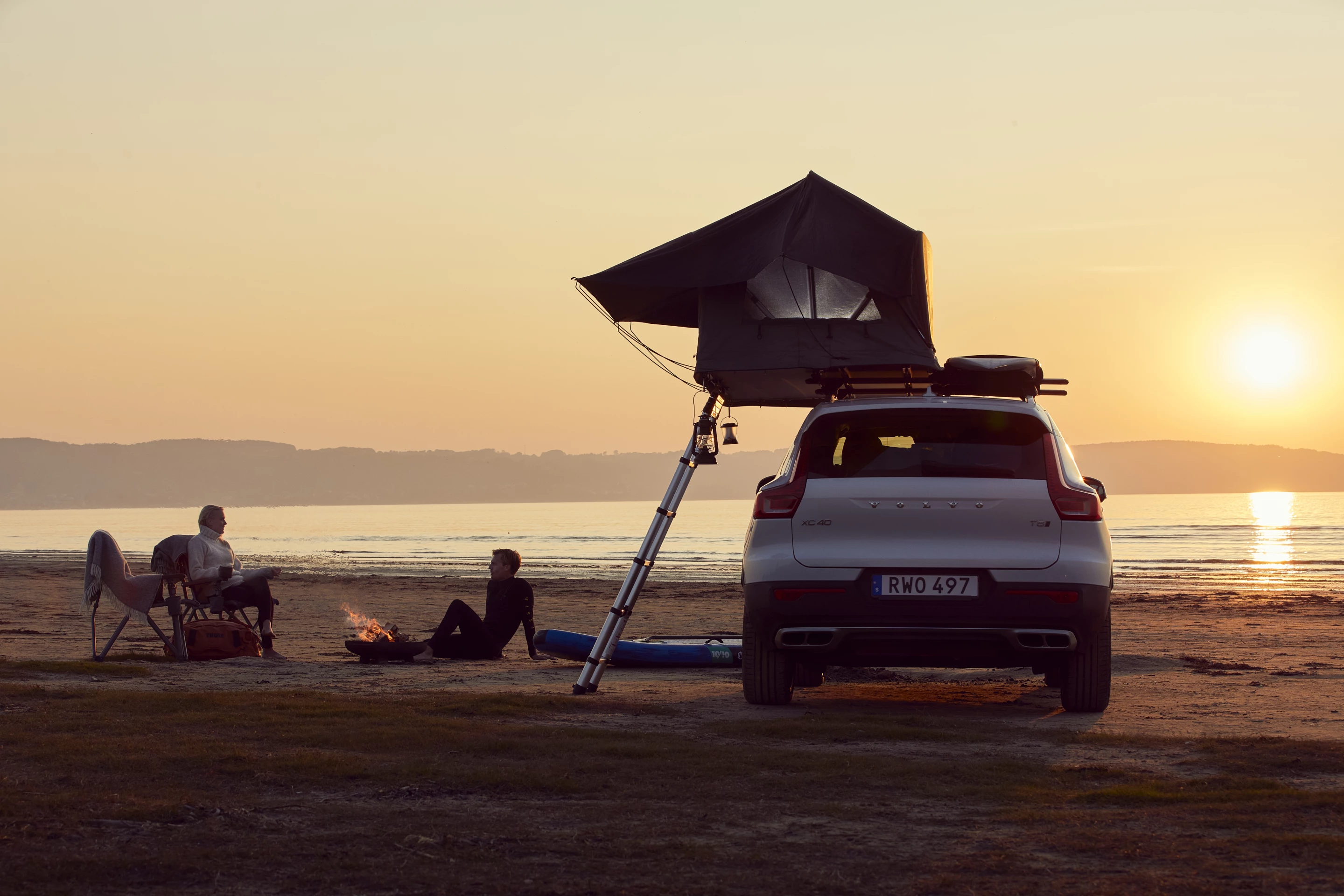 Thule Tepui Foothill on one side, surfboards or cargo on the other
