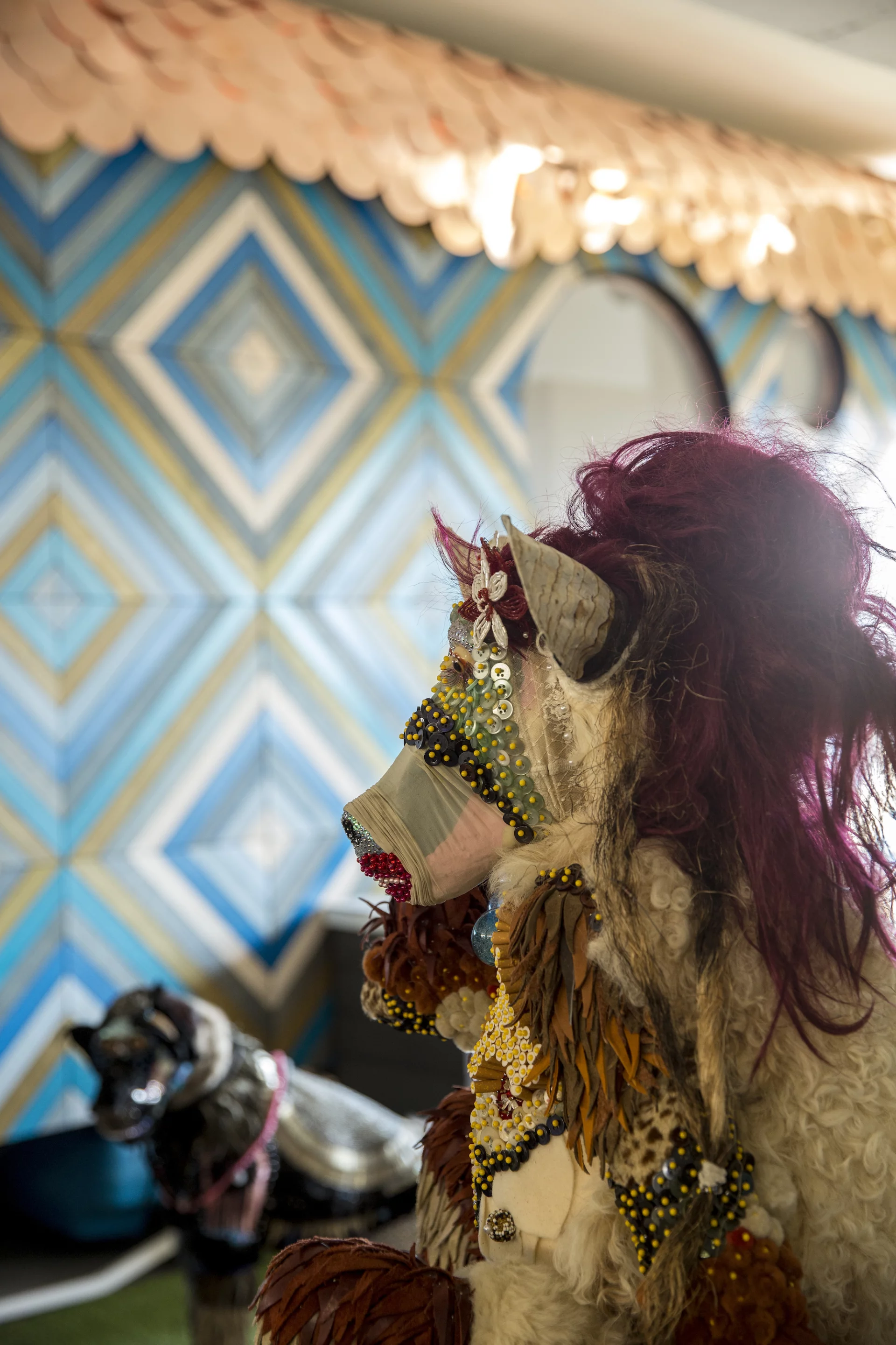 The exterior of SCADpad Europe features blue lacquered wood panels resembling travertine tiles, and a copper roof (Photo: SCADpad)