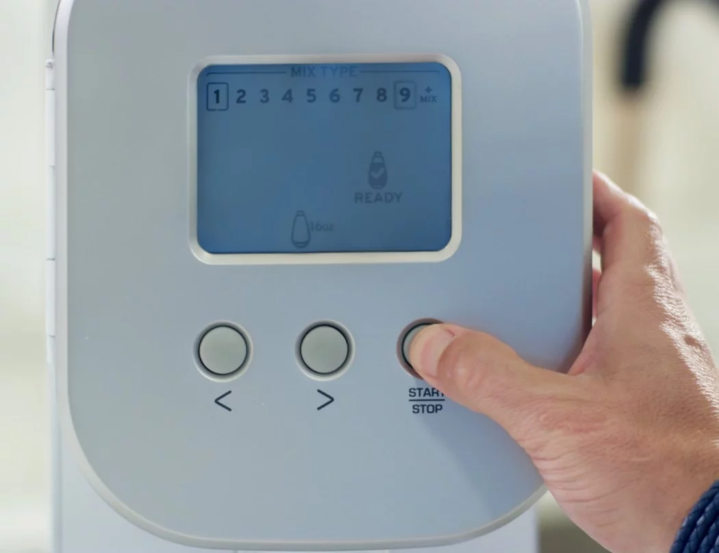 The simple interface allows users to select between the different settings