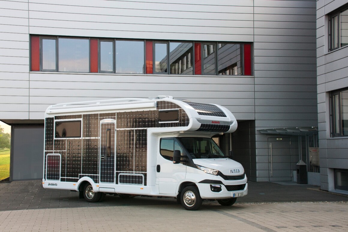 Dethleffs experiments with allelectric, solarbacked motorhome