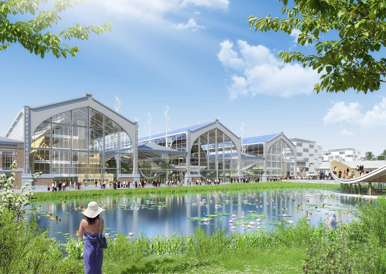 A large pond would also be created, bordered by a natural pool