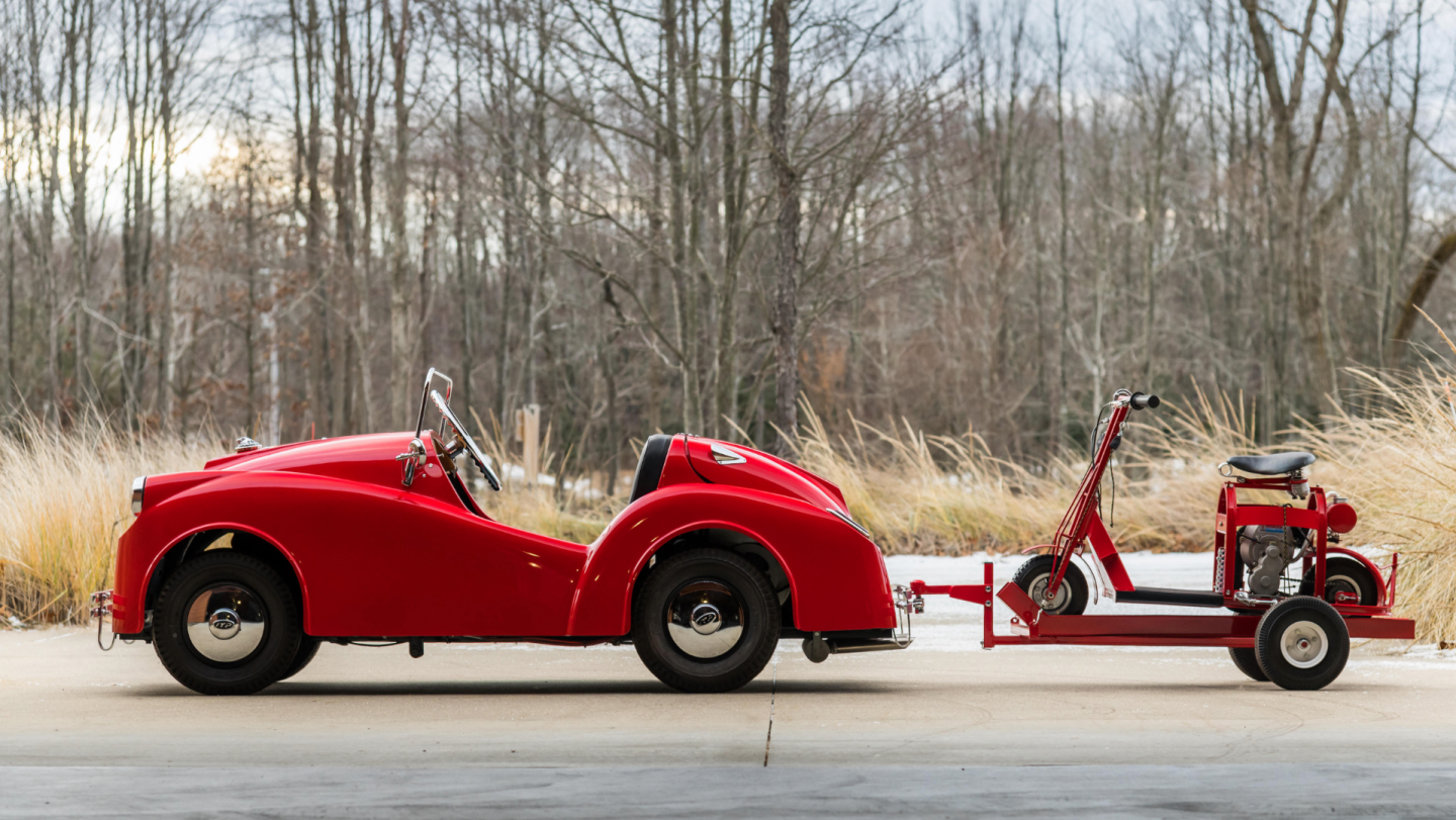 $17,250 | 1970 Cushman Child's Car & trailer & 1946 Cushman 'Husky' Scooter | Auction Link: Bonhams