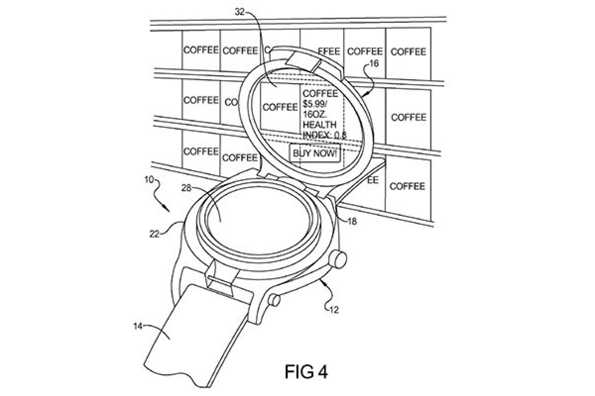 Google Patents Smart Watch With Flip Up Transparent Display