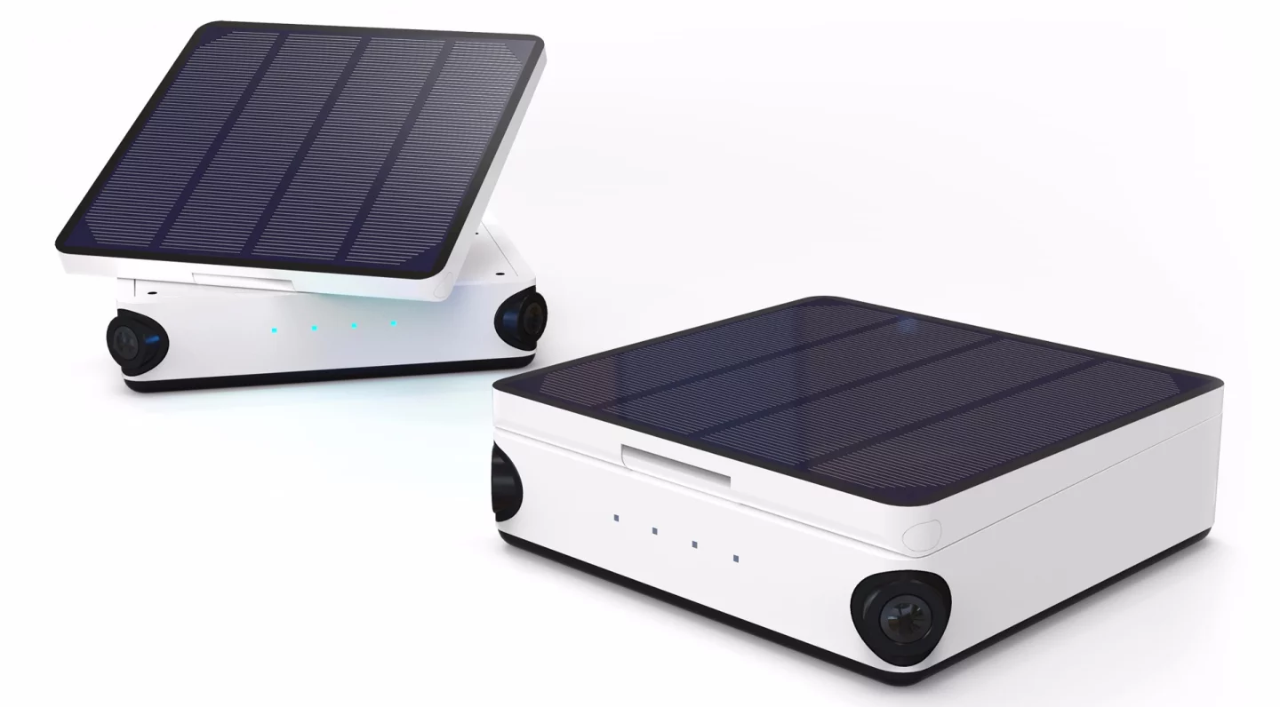 The solar panel on the Tikee camera can be angled to gather more light