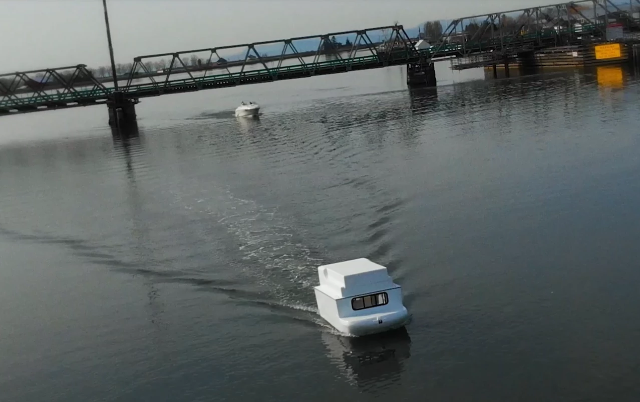 Tufport was so confident in its single-piece leakproof design, it flipped one of its canopies over and floated it as a boat