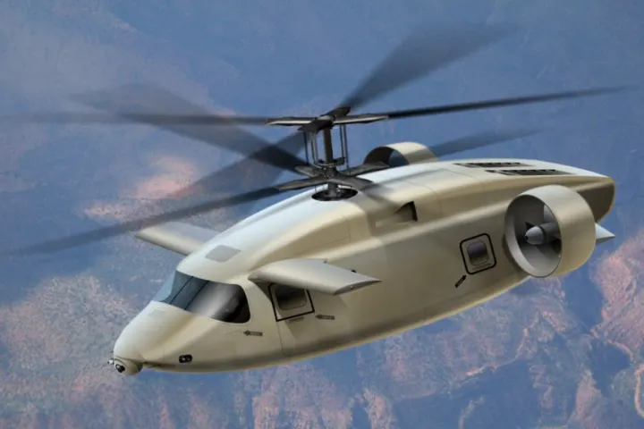 The AVX Aircraft concept has coaxial rotors, ducted fans and a top speed of over 270 mph (435 km/h).