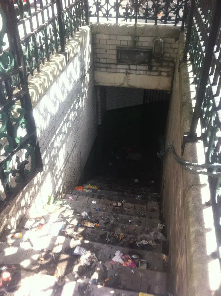 This was the original battered stairwell- now thankfully transformed!