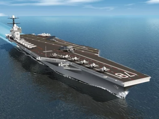 The Gerald R Ford class carriers will have a larger flight deck, improved weapons handling and a new A1B nuclear propulsion and electricity generation system