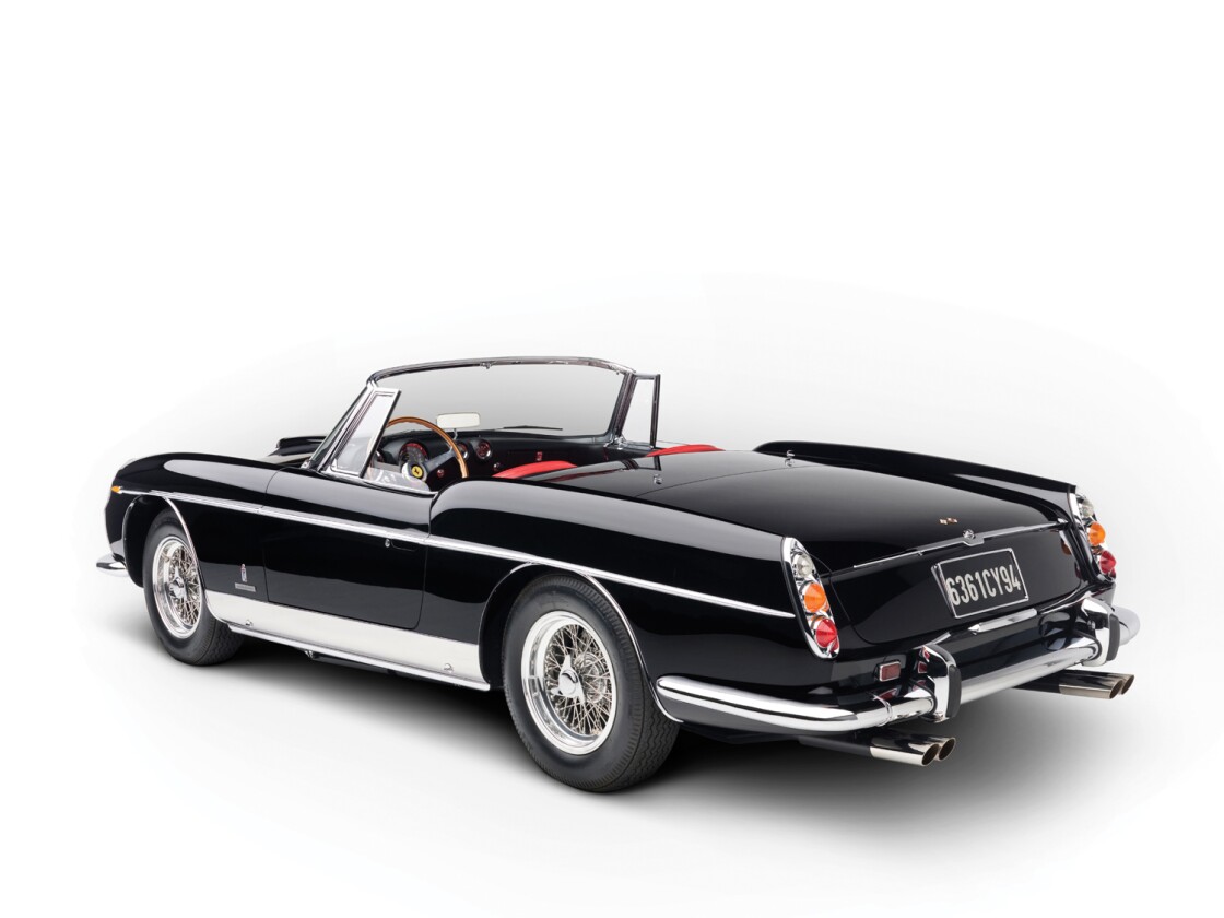 This Ferrari 400 Superamerica Cabriolet produced a factory indicated 340 bhp from a 3,967 cc single overhead camshaft V12 engine with triple dual-throat Webers Photo: Ron Kimball/Kimball Stock ©2009 Courtesy of RM Auctions