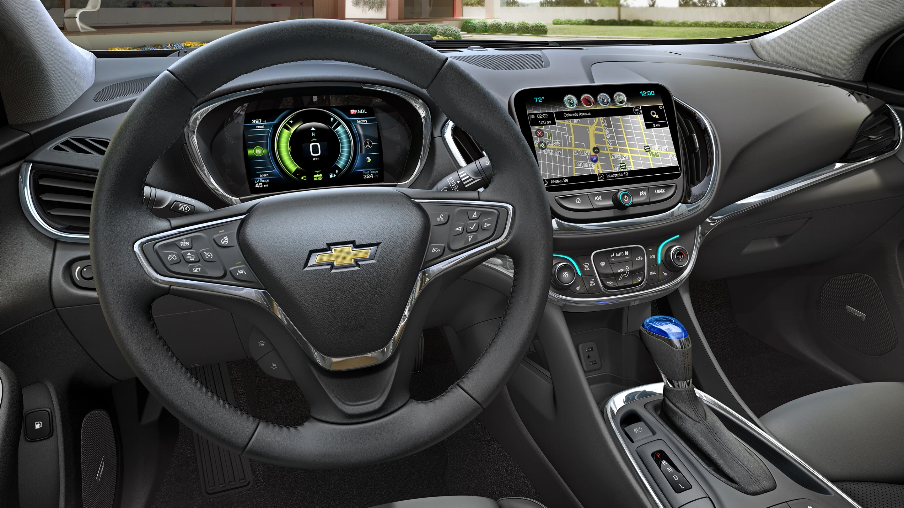 The 2016 Volt has a digital display in the center console and one in the center of the instrument panel (Photo: General Motors)