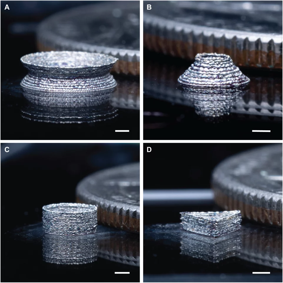 3D architectures printed using the layer-by-layer deposition approach with Meta-NFS