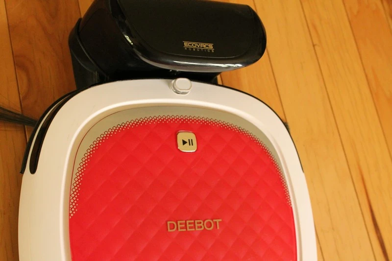 The robot on its charging station