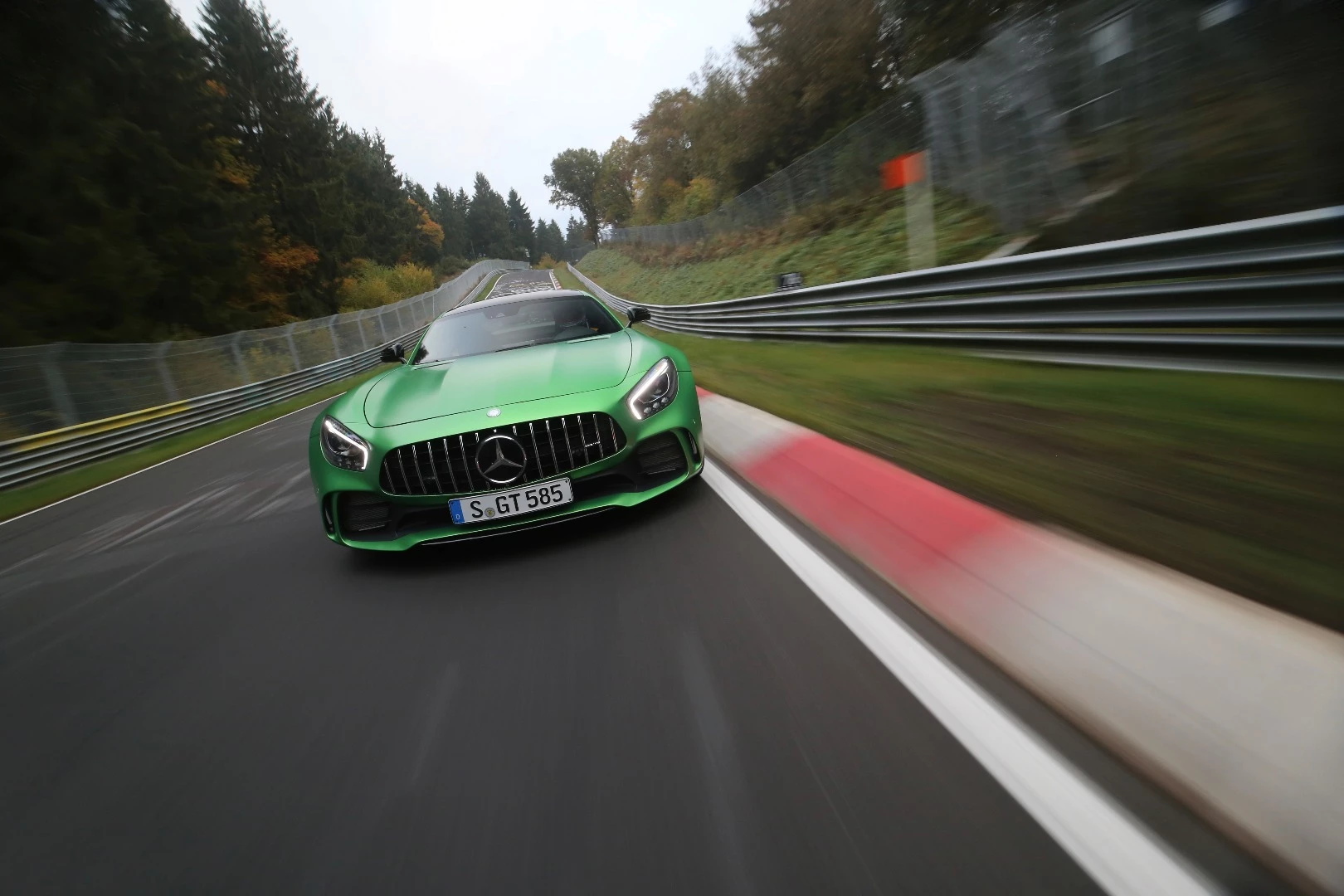 The AMG GT R makes its way around the Nurburgring