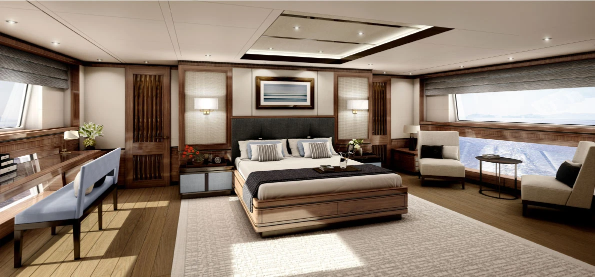 The Azimut Grande 140 Trideck interior