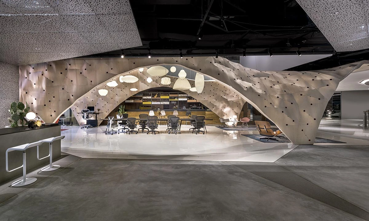 The Fabricwood installation by Produce Workshop for designer furniture store Xtra in Singapore, was named the World Interior of the Year at the 2017 Inside Festival
