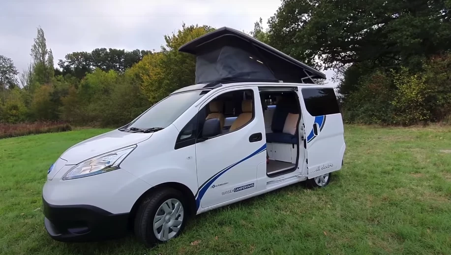 The e-NV200 Camper Car comes standard with a pop-up roof, upper bed sold as an option
